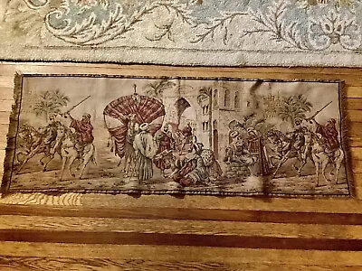 Antique Tapestry Eastern Arabic Fabric Old Early Vintage • $28