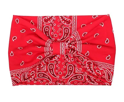 Women Lady Yoga Boho Retro Party Paisley Wide Elastic Headband Hair Band Bandana • $12.50