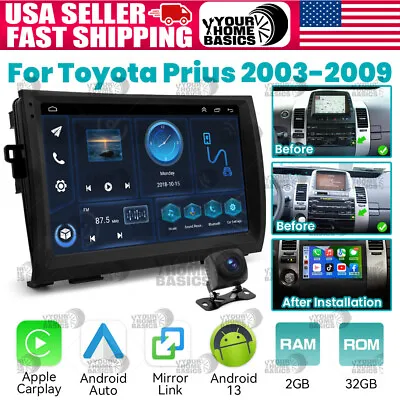 For Toyota Prius 2003-2009 Apple CarPlay Car Radio Stereo GPS Navi BT Android 13 • $141.59