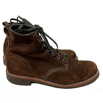 $298 CHIPPEWA / J.CREW Heritage Brown Suede Service Boots - 10 1/2 U.S. • $150