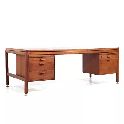Jens Risom Mid Century Walnut Executive Desk • $4595
