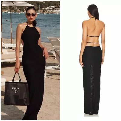 Camila Coelho Mason Maxi Dress Black Halter Size XS • $141.30