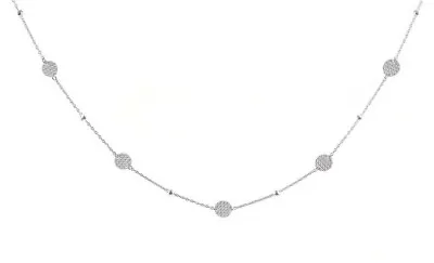  Women's 925 Sterling Silver Station Bead Choker Necklace 18  - 3 Colors • $12.99