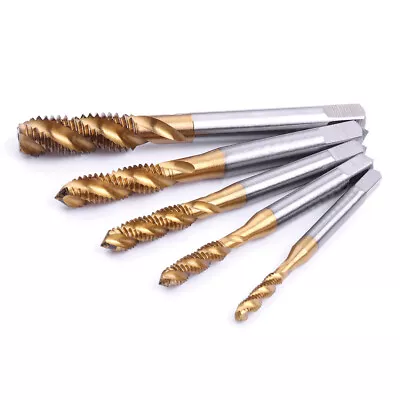 1/2/5x Titanium HSS Spiral Flute Metric Taps Right Hand Screw Tap M3 M4 M5 M6 M8 • $6.26