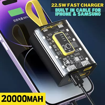 $29.99 • Buy 22.5W Power Bank Quick Charging Powerbank Portable Fast Charger For Phone Laptop