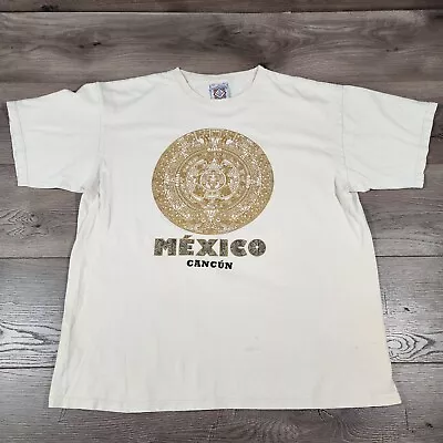 Vintage Cancun Mexico T Shirt Yacht Club Tag Mens XL Aztec • $6