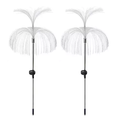 2PCS Solar Garden Path Lights LED 7Colors Changing Outdoor Jellyfish Stake Lamp • £13.99