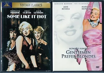 Lot Of 2 DVDs Gentlemen Prefer Blondes Some Like It Hot - Marilyn Monroe • $18.99