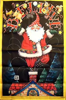 Nip 38  X 25  Mary Engelbreit Believe Christmas Santa Claus Indoor Outdoor Flag • $39.99