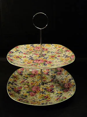 Vintage Midwinter  Springtime  Chintz Dessert Tray   • $249.99