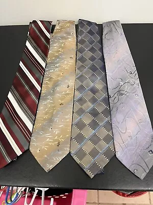 VINTAGE Lot Of 4 Pronto Uomo Neckties 100% Silk Italy Designer Beautiful Rare • $49.99