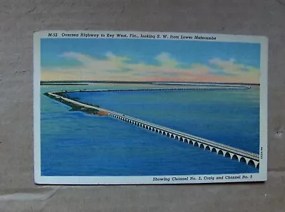 Oversea Highway To Key West Florida Looking S.W. From Lower Matecumbe 1938 • $1.89