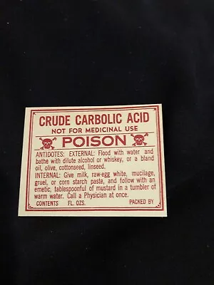 Medicine Bottle Label Original Vintage Poison Quack Pharmacy • $1.99