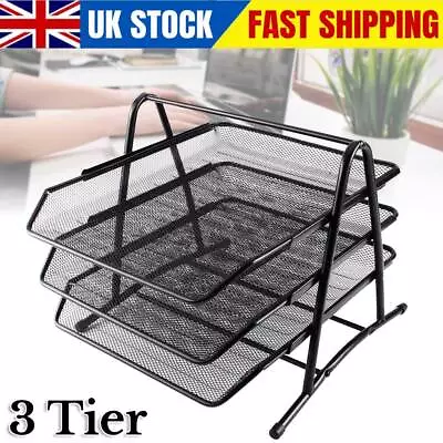 	Office Home Metal Mesh A4 Paper Document Holder Storage Desk Organiser Tray • £8.99