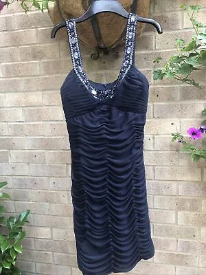 Xscape By Joanna Chen Navy Occasion Dress Size 12 • £8.99