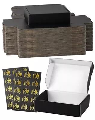 Black Shipping Boxes 50 Pack 6x4x1.6 Inch Colored Mailer Packaging Box  • $39.54