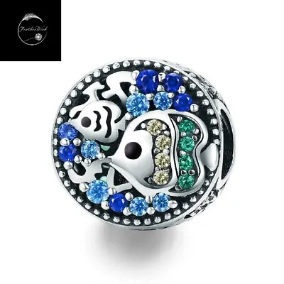 Genuine Sterling Silver 925 Tropical Fish Sea Animal Travel Holiday Bead Charm • £16.49