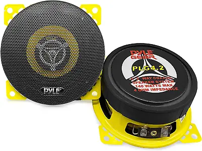 Car Two Way Speaker System-Pro 4 Inch 140 Watt 4 Ohm Mid Tweeter  Audio 2(Pair) • $25.54