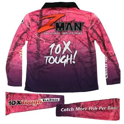 $39.95 • Buy Zman Pink Ladies Long Sleeve Tournament Fishing Shirt With Collar