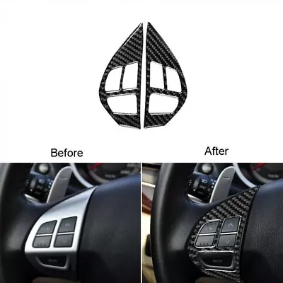 Wheel Button Cover Trim Accessories Carbon For Lancer 2008-2014 Parts Durable • $12.64