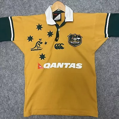 Australia Canterbury Vintage Rugby Shirt Wallabies Short Sleeve Union Cotton XS • £59