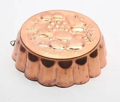 Vintage Copper Round Mold Fruit Design Heavy Gauge Tinned 8” Diameter • $12.99