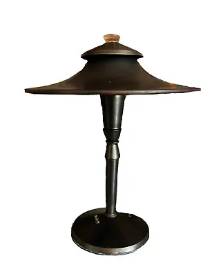 Leroy Doane Art Deco Machine Age Bronze Pagoda Table Lamp Miller Antique Vtg Mcm • $850