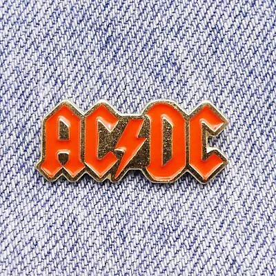 ACDC Gold/Red Rock Band Music Heavy Metal Rock & Roll Metal Enamel Pin Badge • £3.50