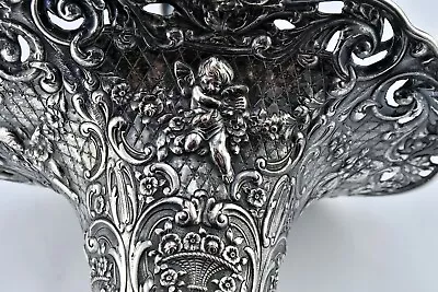 E.G Webster & Son Baroque Flute Style Cherub Ornate Repousse Vase 13 1/2  • $149.99