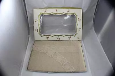 OVAL Lace Tablecloth   Tan All   Cloud Nine   67  X 104  NEW NOS Vintage • $58.08