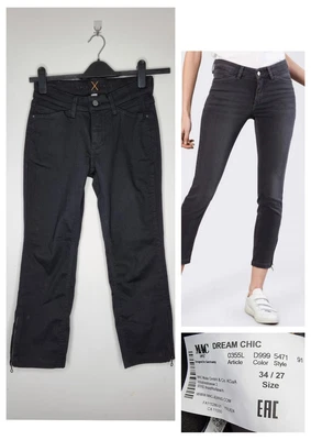 £35 • Buy MAC Dream Chic Authentic Black Chain Skinny Stretch Jeans Size W34 L27