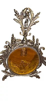 Gorgeous  Antique Amber Glass Perfume Cherub Birds Bottle Ormolu Matson • $150