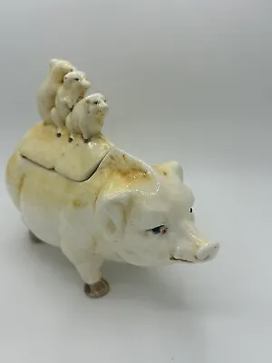 Victorian Majolica Animal/Pig Humidor • $275