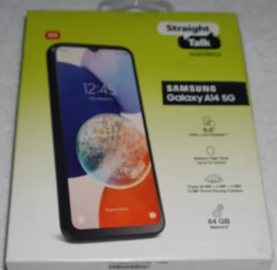 SAMSUNG Galaxy A14 5G 64GB  6.6  Straight Talk Prepaid Smartphone Factory Sealed • $95