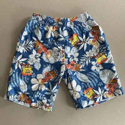 SpongeBob SquarePants Blue Print Swimming Shorts/Trunks - Boys Size Medium 26” • £14.95