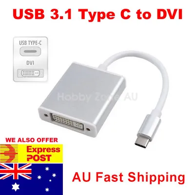 $14.27 • Buy USB C 3.1 Type-C To DVI Adapter 1080p Video Converter Cable For MacBook Laptop