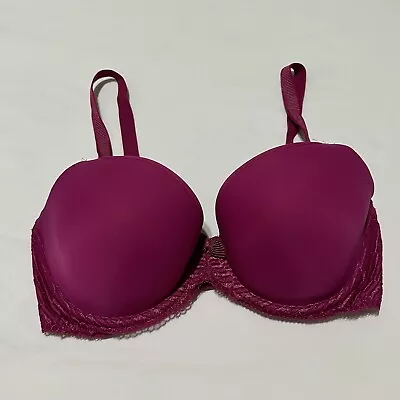 Wacoal 34DD La Femme Underwire Bow Accent Magenta Shade Tee Bra • $22.99