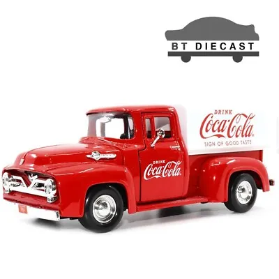 Motor City Classics Coca Cola 1955 Ford F-100 Pick Up Truck 1/24 Red 424050 • $33.99