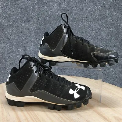 Under Armour Shoes Mens 7.5 Baseball Softball Cleats Mid Top 1250108 001 Black • $21.99