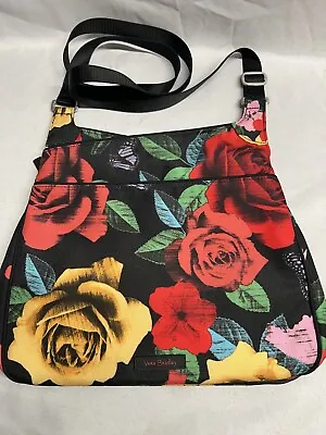 Vera Bradley Havana Rose Black Hobo Crossbody Shoulder Bag • $24.98