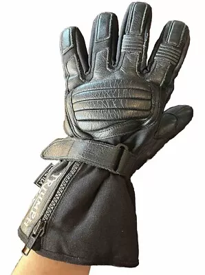 Men’s Black TRIUMPH Gauntlet Gore Tex Motorcycle Gloves/Zip Size 8/S READ • $35