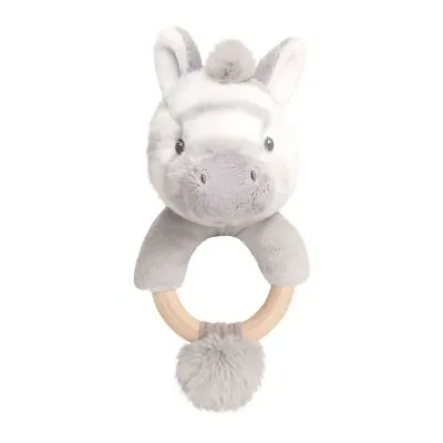 14cm Baby Ring Rattle Zebra Keeleco Toys 100% Recycled  Eco Friendly Soft Plush • £4.99
