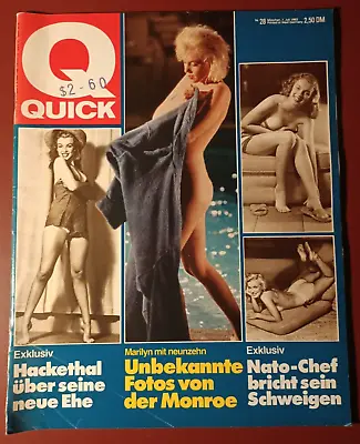 Q Quick: 7 July 1983 - West German Magazine / Marilyn Monroe Cover And Article • $40
