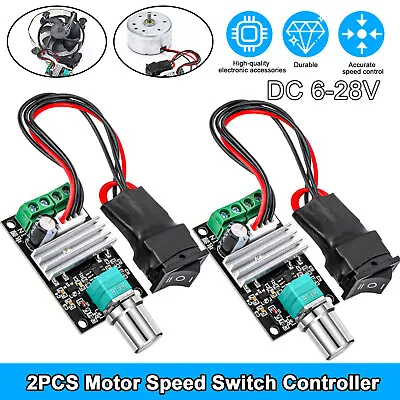 2X PWM DC Motor Speed Controller Adjustable Variable Switch HHO Driver 3A 6V-28V • $8.98