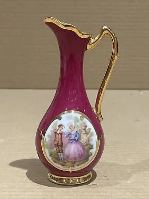 Limoges Meissner France Pink Jug - Courting Couple Height 13cm • £22.49