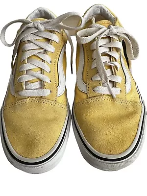 Vans Old Skool  Woman’s  Size 6.5 Sneaker Tennis Shoes Yellow Suede And Canvas • $23.67