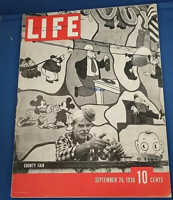 Life Magazine September 26 1938 County Fair Mickey Mouse Newsstand Hitler  • $14.98