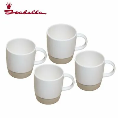 Isabella Natura Coffee Mug Set 4pc Melamine Non-slip Cup Caravan NEW FOR 2022  • £30.95