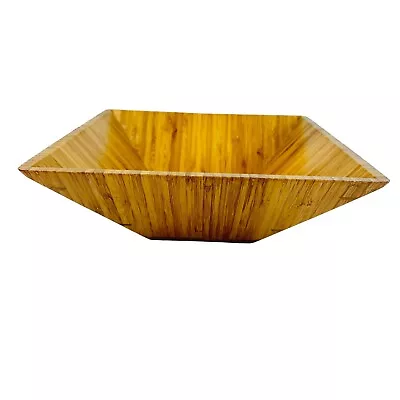 Pampered Chef Bamboo Bowl Large 11  Square Salad Bowl Serving Bowl • $15.99