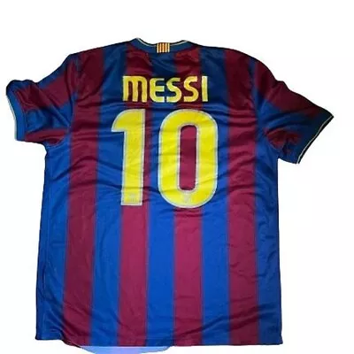 Fc Barcelona 2009-2010 Lionel Messi Home Jersey Kids Sz Large Authentic Original • $50